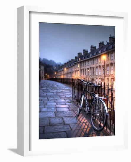 Night Winter Street Scene in Bath, Somerset, England-Tim Kahane-Framed Photographic Print