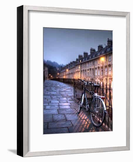 Night Winter Street Scene in Bath, Somerset, England-Tim Kahane-Framed Photographic Print