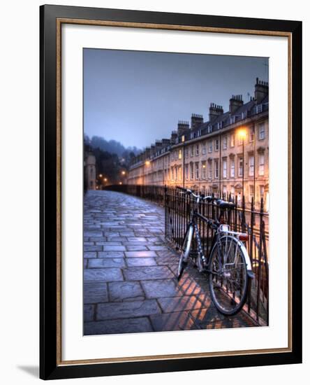 Night Winter Street Scene in Bath, Somerset, England-Tim Kahane-Framed Photographic Print