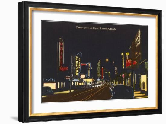 Night, Yonge Street, Toronto-null-Framed Art Print