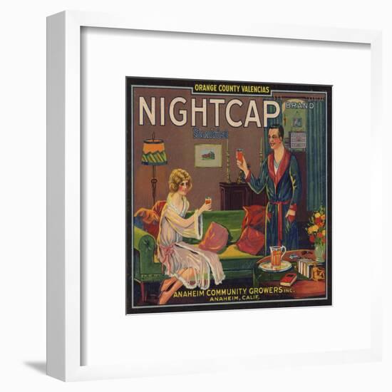 Nightcap Brand - Anaheim, California - Citrus Crate Label-Lantern Press-Framed Art Print