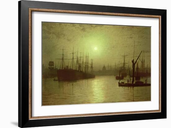 Nightfall Down the Thames, 1880-John Atkinson Grimshaw-Framed Giclee Print