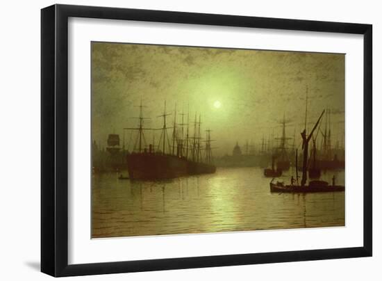 Nightfall Down the Thames, 1880-John Atkinson Grimshaw-Framed Giclee Print