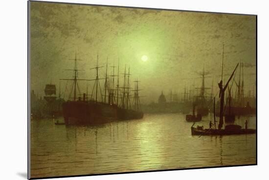 Nightfall Down the Thames, 1880-John Atkinson Grimshaw-Mounted Giclee Print