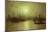 Nightfall Down the Thames, 1880-John Atkinson Grimshaw-Mounted Giclee Print