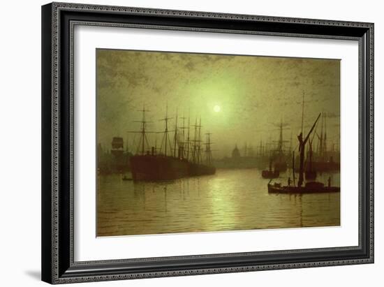 Nightfall Down the Thames, 1880-John Atkinson Grimshaw-Framed Giclee Print