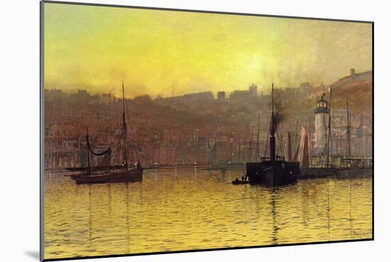 Nightfall in Scarborough Harbour, 1884-John Atkinson Grimshaw-Mounted Giclee Print