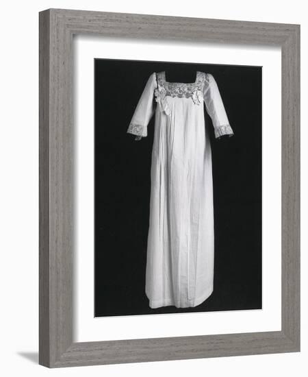 Nightgown Ornamented with Lace, 1900-1910-null-Framed Giclee Print