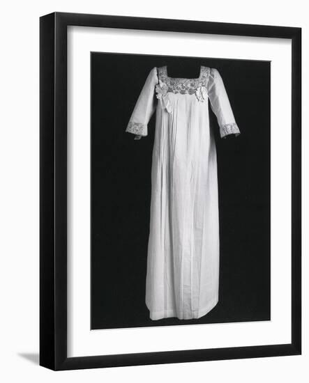 Nightgown Ornamented with Lace, 1900-1910-null-Framed Giclee Print