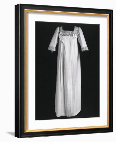 Nightgown Ornamented with Lace, 1900-1910-null-Framed Giclee Print