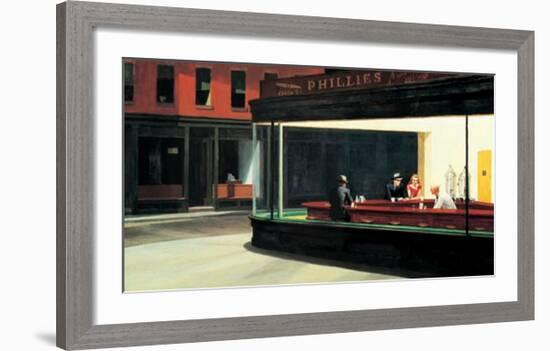 Nighthawks-null-Framed Art Print