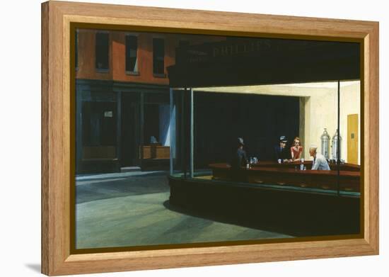 Nighthawks-Edward Hopper-Framed Premier Image Canvas