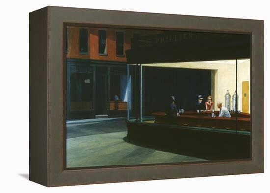 Nighthawks-Edward Hopper-Framed Premier Image Canvas