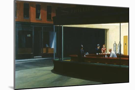 Nighthawks-Edward Hopper-Mounted Giclee Print