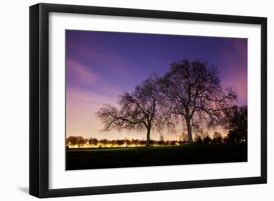 Nightime in Hyde Park, London-Alex Saberi-Framed Photographic Print