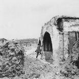 British Tank in Front of Ruined Buildings, Peronne, France, World War I, C1916-C1918-Nightingale & Co-Giclee Print