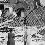 British Tank in Front of Ruined Buildings, Peronne, France, World War I, C1916-C1918-Nightingale & Co-Giclee Print