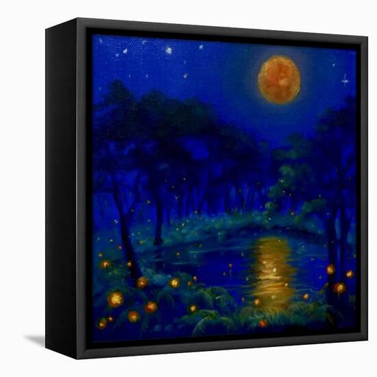 Nightlightsoil on canvas-Lee Campbell-Framed Premier Image Canvas