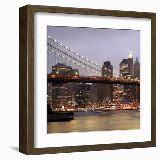 Nightmood of Downtown Manhattan-Torsten Hoffmann-Framed Art Print