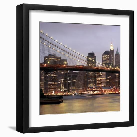 Nightmood of Downtown Manhattan-Torsten Hoffmann-Framed Art Print