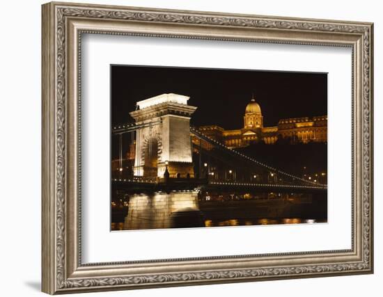 Nightscape. Danube River Surroundings. Budapest. Hungary-Tom Norring-Framed Photographic Print