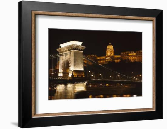 Nightscape. Danube River Surroundings. Budapest. Hungary-Tom Norring-Framed Photographic Print