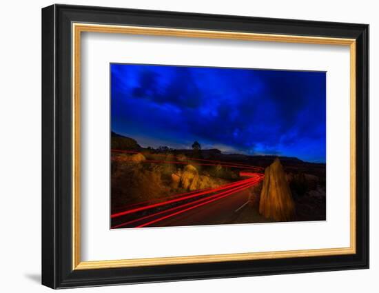 Nighttime Desert Road Trip-Steve Gadomski-Framed Photographic Print