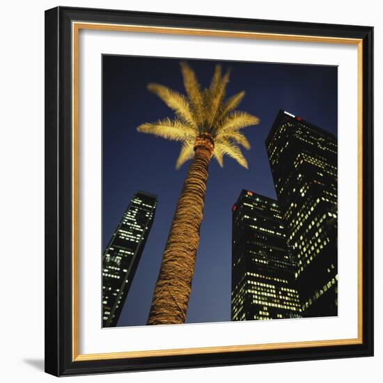 Nighttime in Downtown Los Angeles, California, USA-Walter Bibikow-Framed Photographic Print