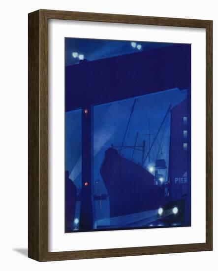 "Nighttime in Port," January 13, 1940-Ski Weld-Framed Giclee Print