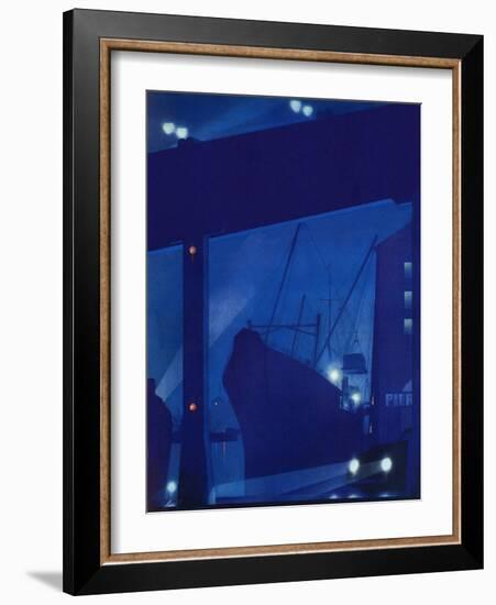 "Nighttime in Port," January 13, 1940-Ski Weld-Framed Giclee Print