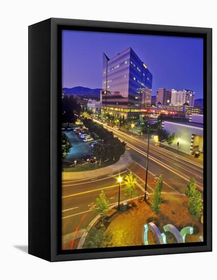 Nighttime Look at Downtown, Boise, Idaho-Chuck Haney-Framed Premier Image Canvas