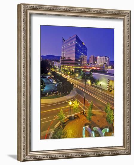 Nighttime Look at Downtown, Boise, Idaho-Chuck Haney-Framed Photographic Print