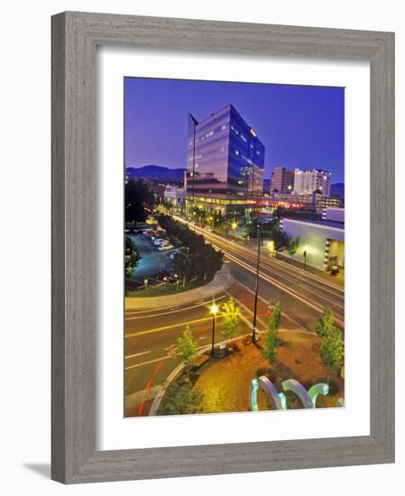 Nighttime Look at Downtown, Boise, Idaho-Chuck Haney-Framed Photographic Print