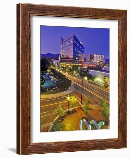 Nighttime Look at Downtown, Boise, Idaho-Chuck Haney-Framed Photographic Print