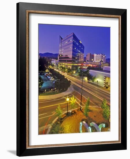 Nighttime Look at Downtown, Boise, Idaho-Chuck Haney-Framed Photographic Print