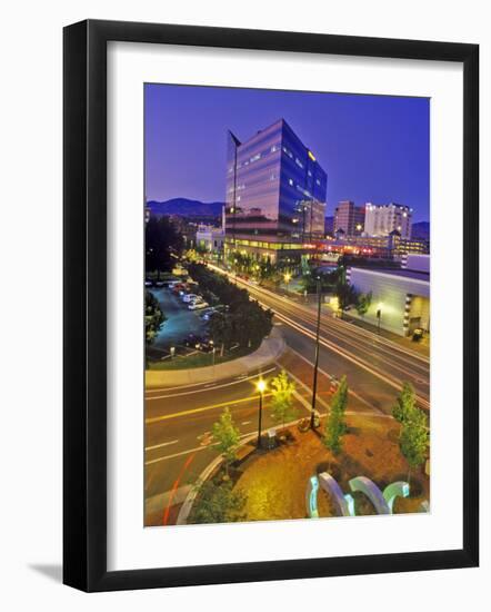 Nighttime Look at Downtown, Boise, Idaho-Chuck Haney-Framed Photographic Print