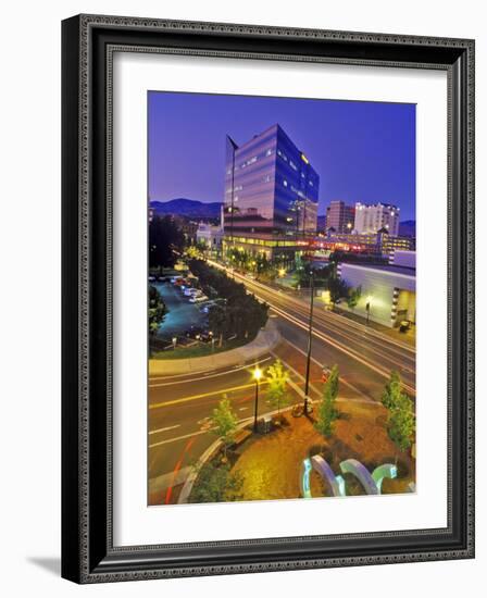 Nighttime Look at Downtown, Boise, Idaho-Chuck Haney-Framed Photographic Print