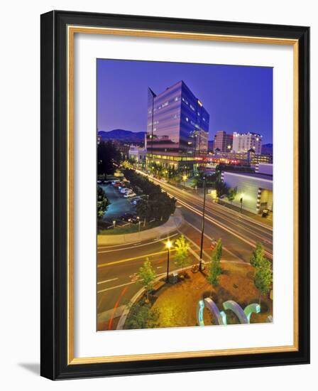 Nighttime Look at Downtown, Boise, Idaho-Chuck Haney-Framed Photographic Print