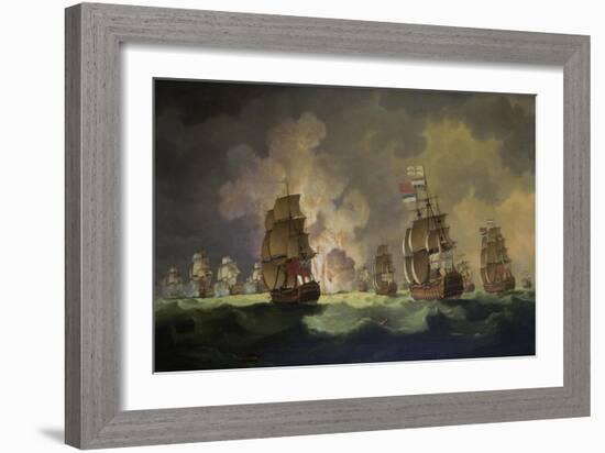 Nighttime Naval Battle Near St. Vincent (On January 16Th, 1780)-Thomas Luny-Framed Giclee Print