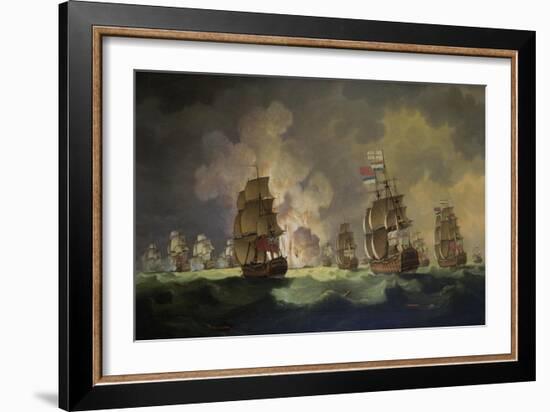 Nighttime Naval Battle Near St. Vincent (On January 16Th, 1780)-Thomas Luny-Framed Giclee Print