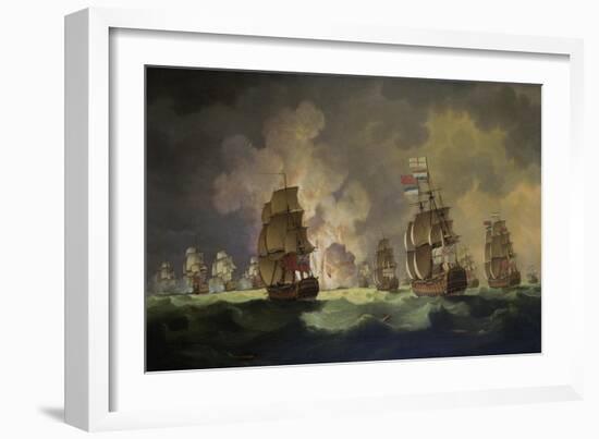 Nighttime Naval Battle Near St. Vincent (On January 16Th, 1780)-Thomas Luny-Framed Giclee Print