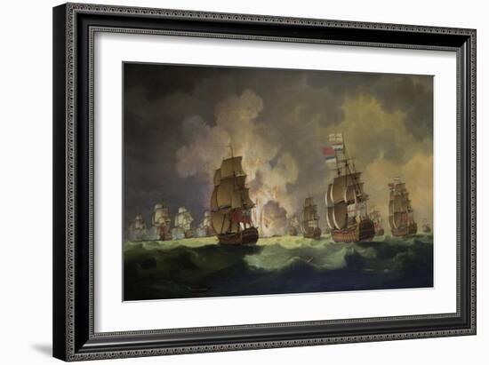 Nighttime Naval Battle Near St. Vincent (On January 16Th, 1780)-Thomas Luny-Framed Giclee Print