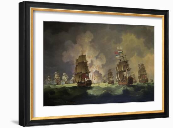 Nighttime Naval Battle Near St. Vincent (On January 16Th, 1780)-Thomas Luny-Framed Giclee Print