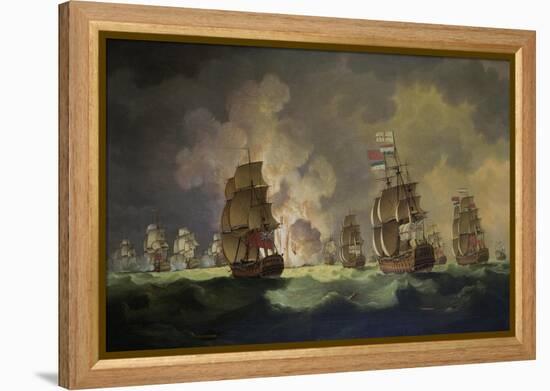 Nighttime Naval Battle Near St. Vincent (On January 16Th, 1780)-Thomas Luny-Framed Premier Image Canvas