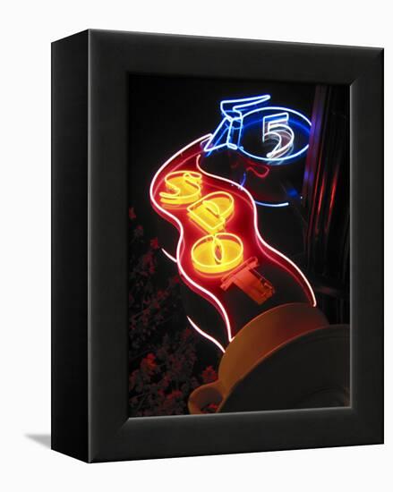 Nighttime Sign for 5 Spot Diner, Seattle, Washington, USA-Nancy & Steve Ross-Framed Premier Image Canvas