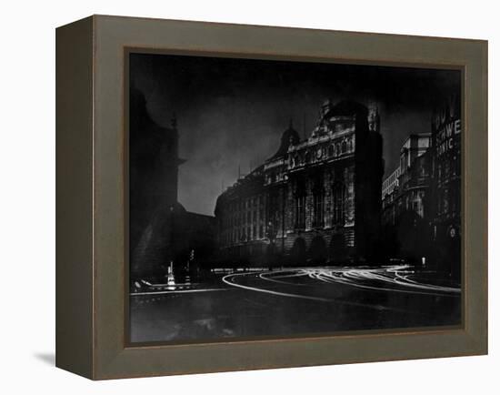 Nighttime View of Regent Street in the Piccadilly Circus Section of the City-Margaret Bourke-White-Framed Premier Image Canvas