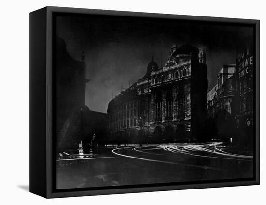 Nighttime View of Regent Street in the Piccadilly Circus Section of the City-Margaret Bourke-White-Framed Premier Image Canvas