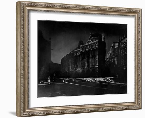 Nighttime View of Regent Street in the Piccadilly Circus Section of the City-Margaret Bourke-White-Framed Photographic Print