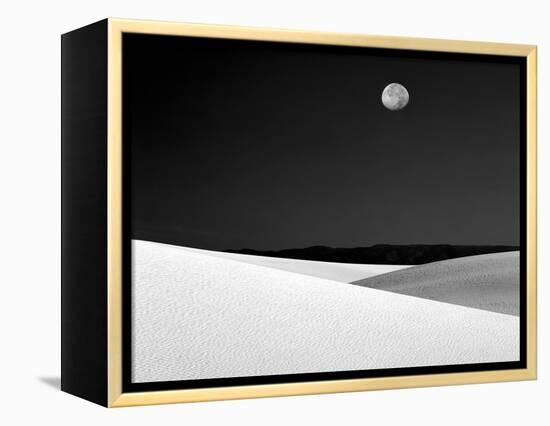 Nighttime with Full Moon Over the Desert, White Sands National Monument, New Mexico, USA-Jim Zuckerman-Framed Premier Image Canvas