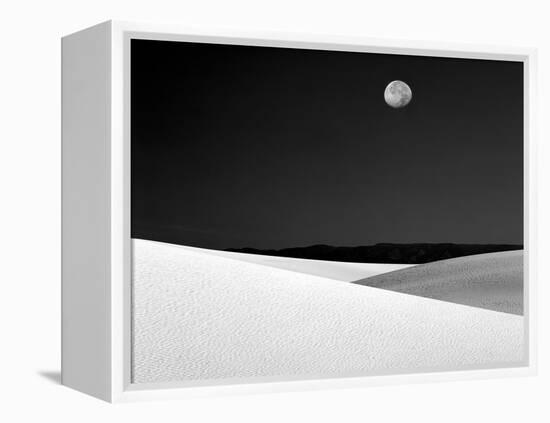 Nighttime with Full Moon Over the Desert, White Sands National Monument, New Mexico, USA-Jim Zuckerman-Framed Premier Image Canvas